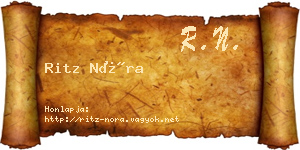 Ritz Nóra névjegykártya