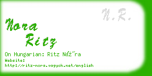 nora ritz business card